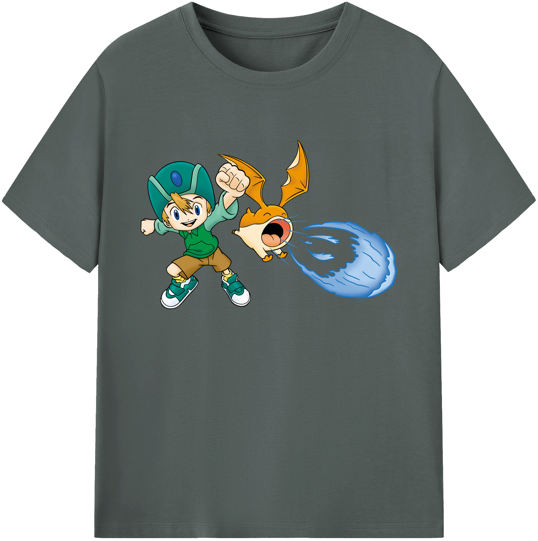 （画像用） Digimon デジタルモンスター/デジモン 綿100％ メンズ半袖Tシャツ｜肌触りやわらか＆通気性